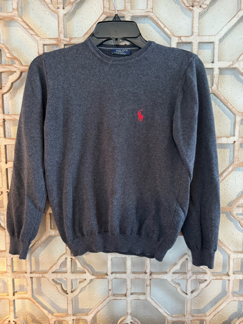 Polo Ralph Lauren Dark Gray Crewneck Sweater with Red Pony